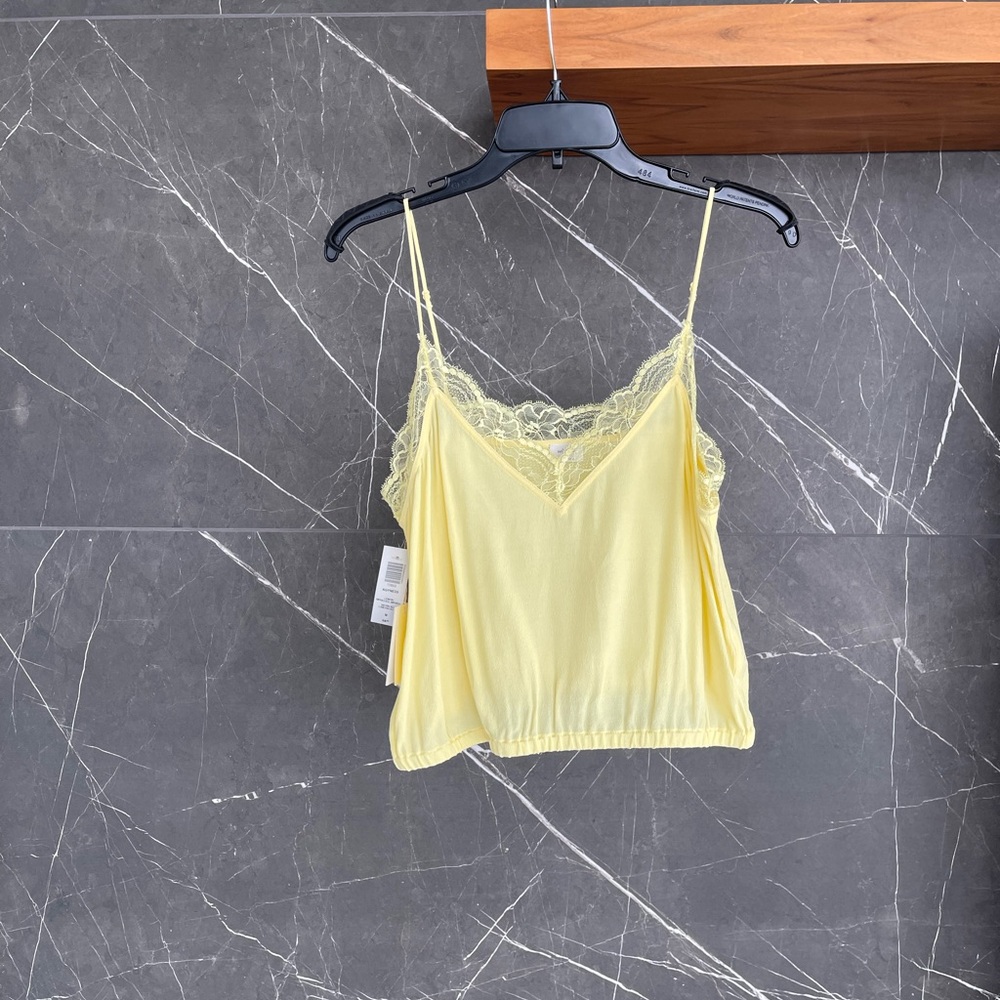 Wilfred…Yellow Lace Trim Cami Top…NWT